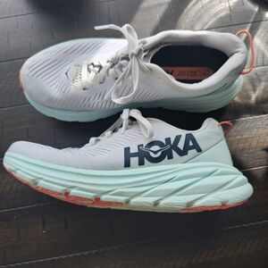 Hoka Women's White and Mint Athletic Shoes
